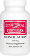 Ecological Formulas Monolaurin 600 mg - Creamy White Capsule, 90 Count
