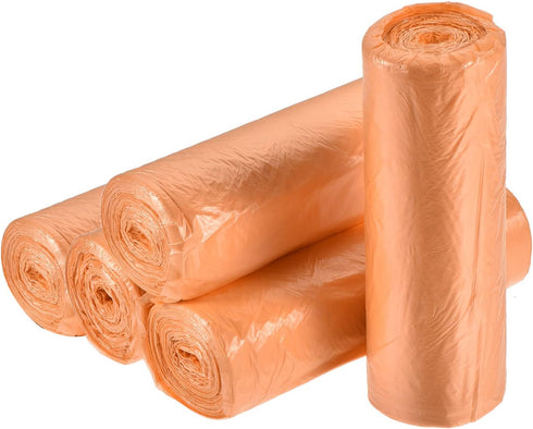 MECCANIXITY 2-4 Gallon Orange Small Trash Bags, 100 Counts for Kitchen, Office, Bathroom, Bedroom