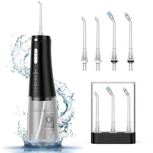 300ML Portable Cordless Water Dental Flosser, 4-Modes USB Rechargeable Oral Irrigator for Teeth Care