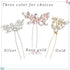 Unicra Bride Wedding Crystal Hair Pins, Flower Bridal Hair Pieces, Wedding Accessories for Women and Girls, Pack of 3