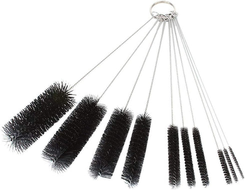 Long Straw Brush, Nylon Pipe Tube Cleaner Set of 10 with 8.2-inch Length and 10 Different Diameters