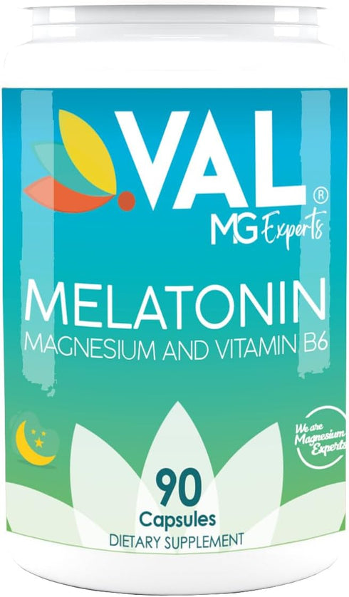 VAL Mg Experts Melatonin 3mg with B6 & Magnesium, 90-Day Supply for Optimal Sleep Support, Gluten-Free