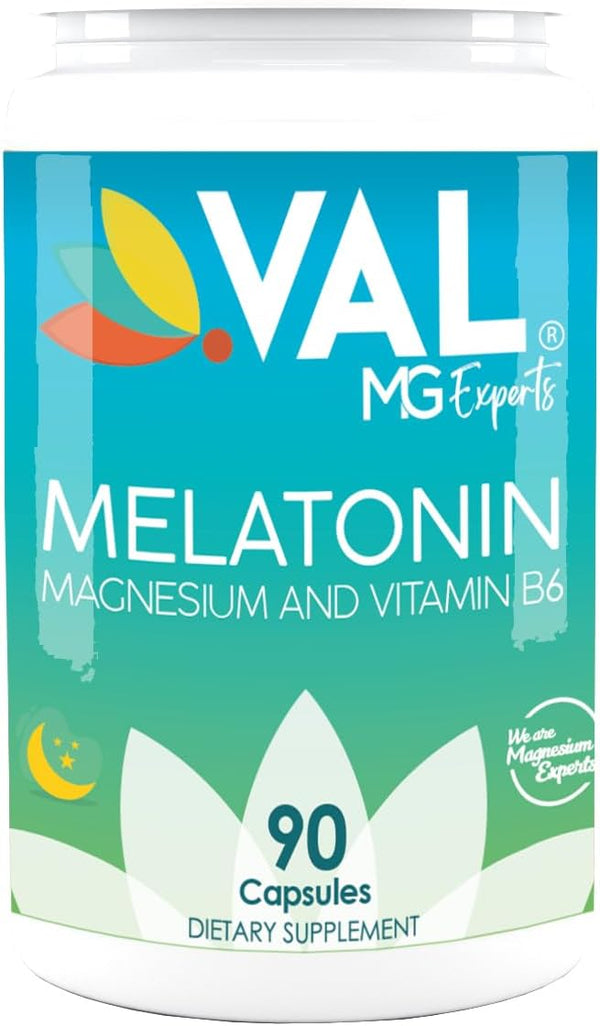 VAL Mg Experts Melatonin 3mg with B6 & Magnesium, 90-Day Supply for Optimal Sleep Support, Gluten-Free