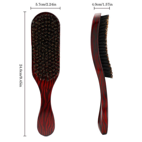 Natural Boar Bristle Hair Brush with Composite Ergonomic Mahogany Handle Suitable for Men or Women Facial Hair Grooming Coarse Hair Wavers Long Thick Curly Wavy Dry or Damaged Hair