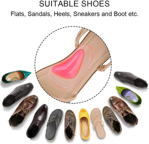 Dr. Foot's Arch Support Shoe Insoles for Flat Feet, Gel Inserts for Plantar Fasciitis, 6 Colors - 6 Pairs