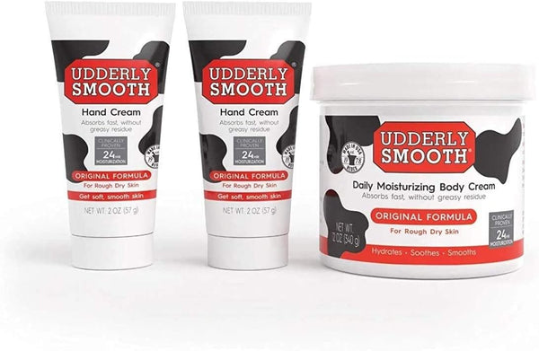 UDDERLY SMOOTH Non-Greasy Hand and Body Moisturizer Cream Bundle, 1 Kit, 3 Count
