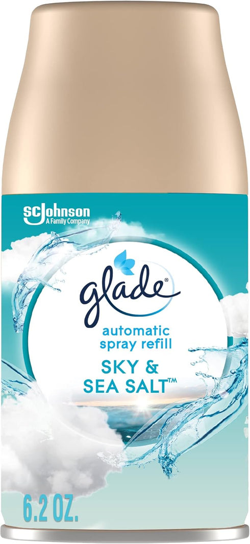 Glade Automatic Spray Refill, Air Freshener for Home and Bathroom, Sky & Sea Salt, 6.2 Oz