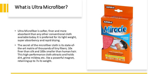 Miracle Microfiber Scrubbing Sponge, Red Extra Scrubbing Power, Super Absorbent Kitchen Sponge, 12-Pack by Superio