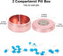 Metal Pill Case 2 Compartment, Waterproof Pill Box for Daily Travel, Compact Container for Vitamins, Fish Oils,