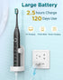Upgraded Sonic Electric Toothbrush for Adults, Black, 8 Brush Heads, IPX7 Travel Case, 5 Modes, Smart Timer
