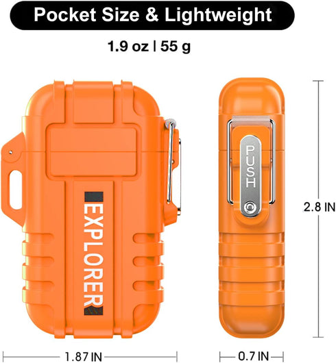 Torch Lighter, 2 Pack Butane Lighter, Windproof Outdoor Gas Lighter for Camping BBQ, Gifts for Men (Without Gas)