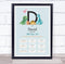 The Card Zoo New Baby Birth Details Christening Nursery Dinosaur Initial D Gift Print