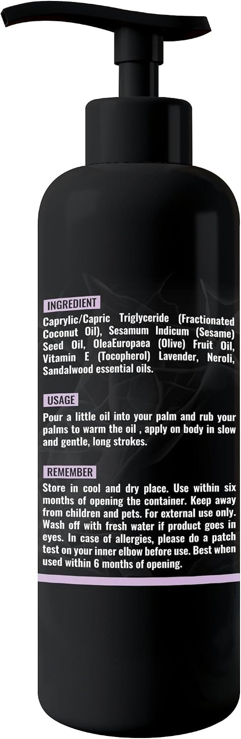 Organic - Edible Floral Sensual Massage Oil for Couple - Lickable | Serenity Scent for Intimate Sexual Moments - No