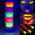 Neon Pigment Eyeshadow Powder UV Reactive Glow in Blacklight 6 Mixed Bright True Colors for Body Makeup