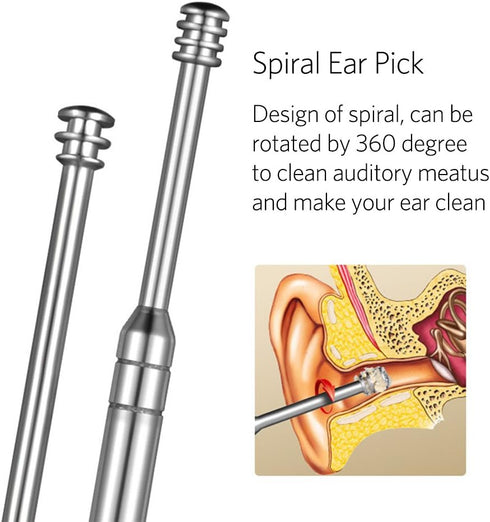 8 Pcs Ear Pick Earwax Removal Kit, Geengle Ear Cleansing Tool Set with Storage Box