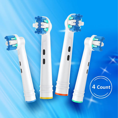 Replacement Toothbrush Heads Compatible with Oral B Electric Toothbrushes, 4pcs, Round Head for Vitality, Pro Series,