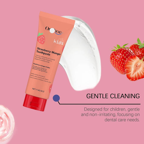 KLYso Smile(3PCS) Strawberry Flavored Kids Toothpaste - Mild Cleaning, Fresh Breath, Teeth Whitening & Enamel