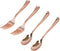 48Pcs Party Disposable Plastic Mini Forks and Spoons Set, Polished Gold Cutlery for Small Appetizers and Desserts