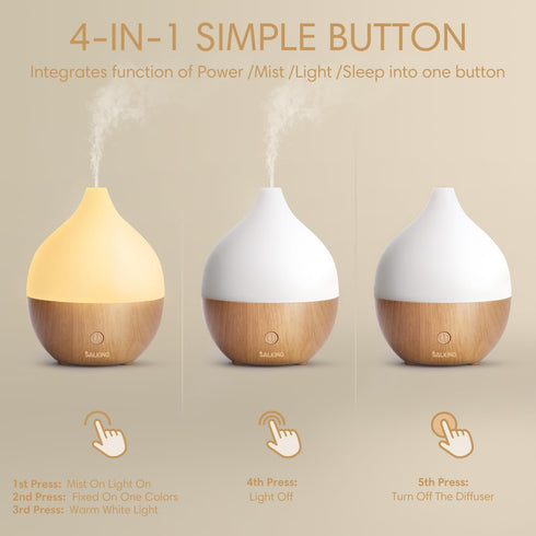 Set, 100ml SALKING Essential Oil Diffuser with Luxury Hotel Fragrance Oil Small Ultrasonic Aromatherapy Diffuser, Auto