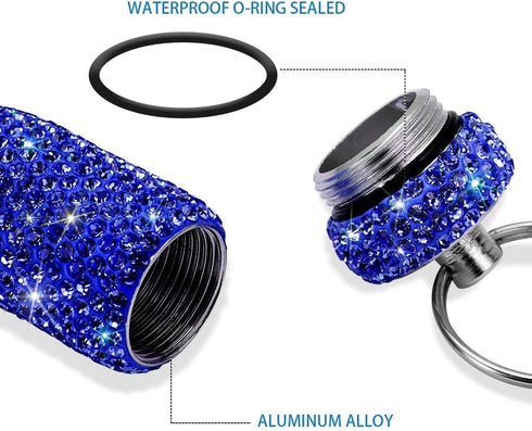 Portable Pill Case with Keychain, Waterproof Pill Holder for Outdoor Camping, Royal Blue