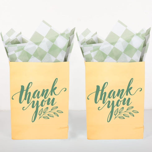 Whaline 100 Sheets Checkered Tissue Paper, Sage Green Gift Wrapping Paper for DIY Crafts Party Decorations