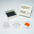 Set, Tiny Orange Crab Gift Box Love Message Surprise with Gold Open Me Design, Romantic Present