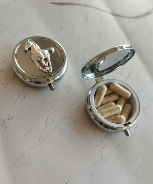 Medicine Pill Organizer Travel Pill Case - Small Pill Box for Purse, Mini Pocket Pill Case for Men, Cute Daily Pill