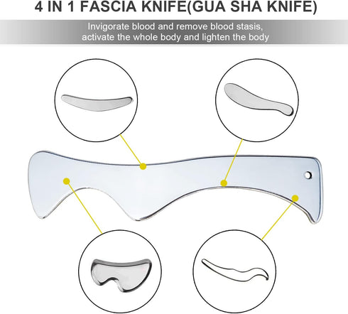Muscle Scraper Tool, Gua Sha Tool, Scraping Massage Tools, Stainless Steel Scraping Tool, IASTM Tools, Fascia Massage