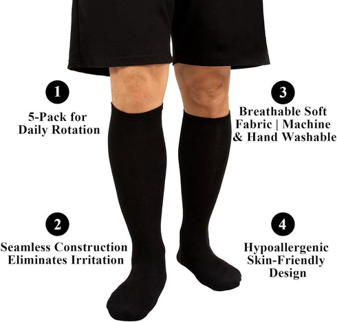 Yxmeiguo Seamless 5 Walking Boot Socks Replacement Sock Liner for Orthopedic Walking Boots Walker Brace for Men Women