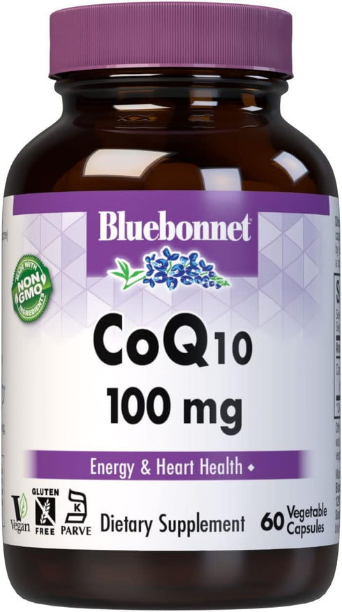BlueBonnet CoQ-10 Vegetarian Capsules, 100 mg, 60 Count
