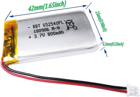 3.7V 800mAh Lithium Ion Polymer Battery Rechargeable Battery Li-ion Li-Po