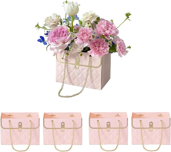 Wazoci 4pcs Paper Flower Bags for Bouquets, Flower Boxes for Arrangements, Paper Flower