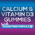 Sugar Free Calcium Gummy Bites Plus 400 IU Vitamin D3, 60 Gummies, Bone Health & Immune Support, Non-GMO, Berry Flavor
