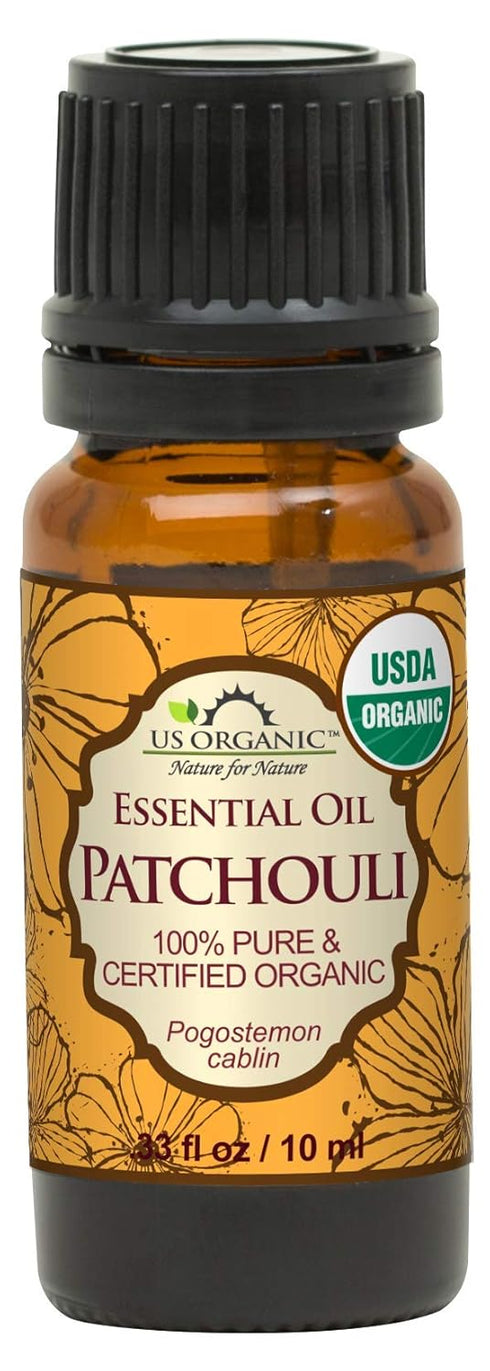 US Organic 100% Pure Patchouli Essential Oil, USDA Certified Organic, Steam Distilled, 10 ml / .33 fl oz