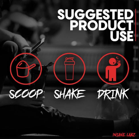 Insane Labz Psychotic High Stimulant Pre Workout Powder, Extreme Energy, Focus and Endurance, 35 Servings