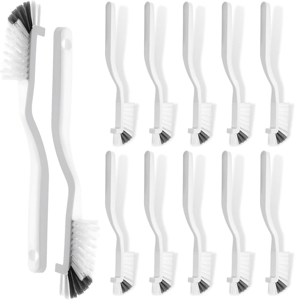 Yinkin Kitchen Scrub Brush Bulk, Mini Grout Brush for Household Cleaning, 12 Stiff Bristle Brushes