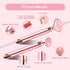 Upgrade 2 in 1 Vibrating Jade Facial Massager Roller, Electric Rose Quartz Eye Face Roller for Anti-Aging and Glowing