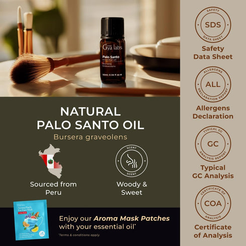 Set Set 2x0.34 oz Celery Seed & Palo Santo Essential Oil - Aromatherapy Grade Essential Oils - fl - Gya Labs