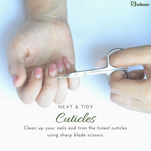 Premium Small Curved Cuticle Scissors, Stainless Steel Manicure & Beauty Scissor for Women