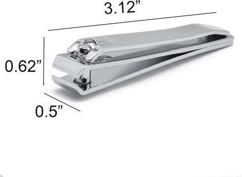 Nail Clippers, Sharp Edge Fingernail and Toenail Clipper Cutter, Thick Nail Tool for Manicure and Pedicure (Silver)