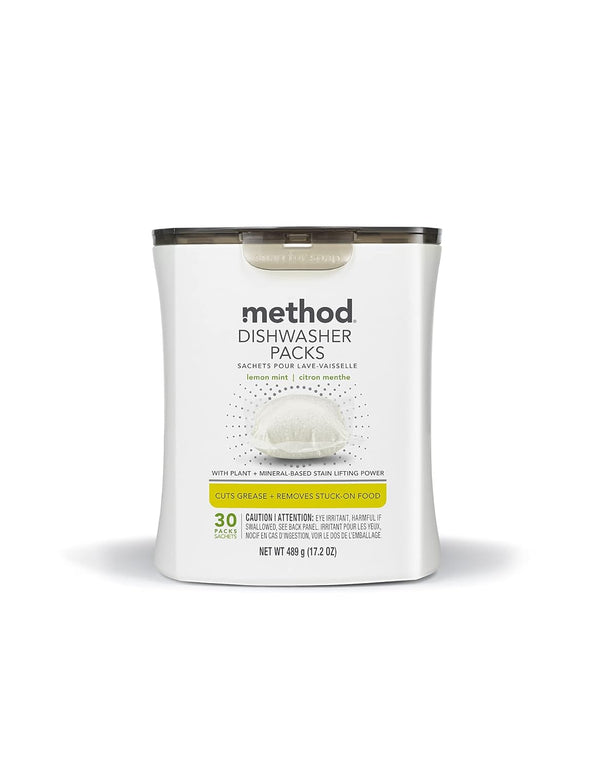 Method Dishwasher Detergent Packs, Lemon Mint, 30 Count