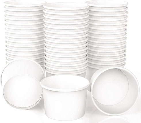 Sheriffdrink Ice Cream Paper Cups 4 oz Frozen Yogurt Cup White Dessert Bowls