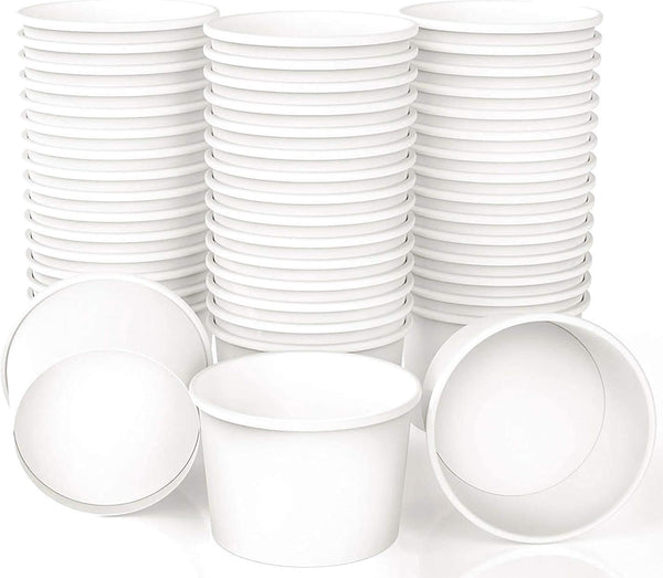 Sheriffdrink Ice Cream Paper Cups 4 oz Frozen Yogurt Cup White Dessert Bowls