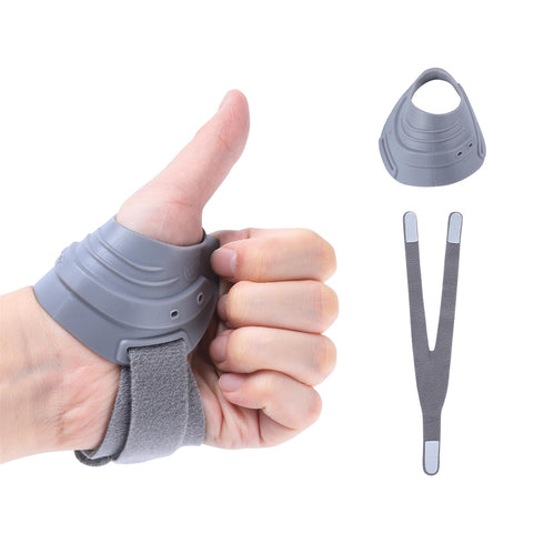 CMC Thumb Brace for Left Hand, Adjustable Thumb Splint with Sleeve for Muscle Strain, Trauma, Arthritis, Gray, Small