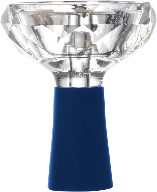 Large Diamond-Shaped Glass Hookah Bowl Phunnel, High-Temperature Resistant for Heat Management Systems, Blue