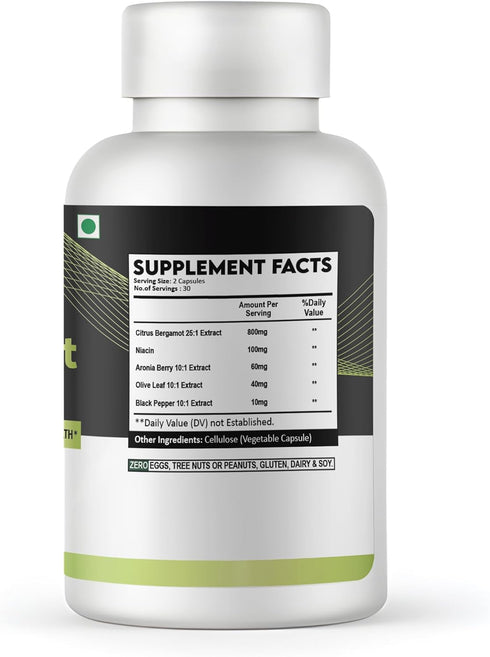 Immune 60 Citrus Bergamot with Niacin & Aronia Berry Advanced Liver Health, & Heart Support Olive Leaf & Black Pepper