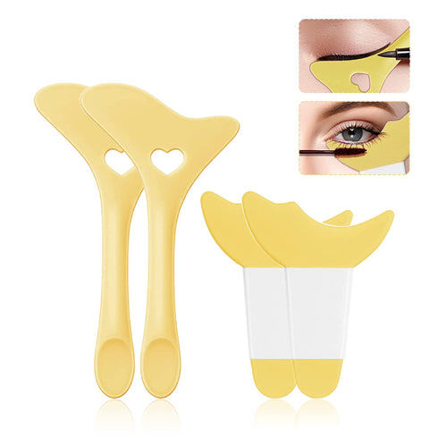 4Pcs Reusable Silicone Eyeliner Stencils, Multifunctional Eye Makeup Tool for Eyelash, Eyeshadow, and Lipstick
