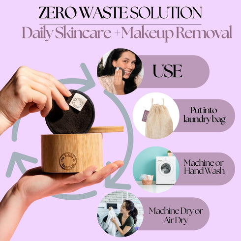 14 pcs Reusable Makeup Remover Pads with Washable Mini Cotton Bag, Soft Face Pad for Cleansing