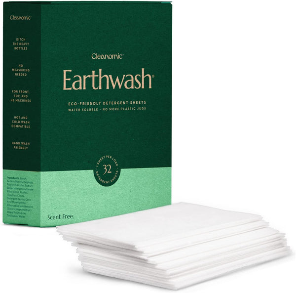 Laundry Detergent Sheets Scent-Free - 32 Sheets, Up to 64 Loads Hypoallergenic Liquidless Laundry Strips