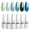 Vishine Gel Nail Polish Gift Set - Teal Blue Olive Green Soak Off UV LED Art Varnish for Home Salon